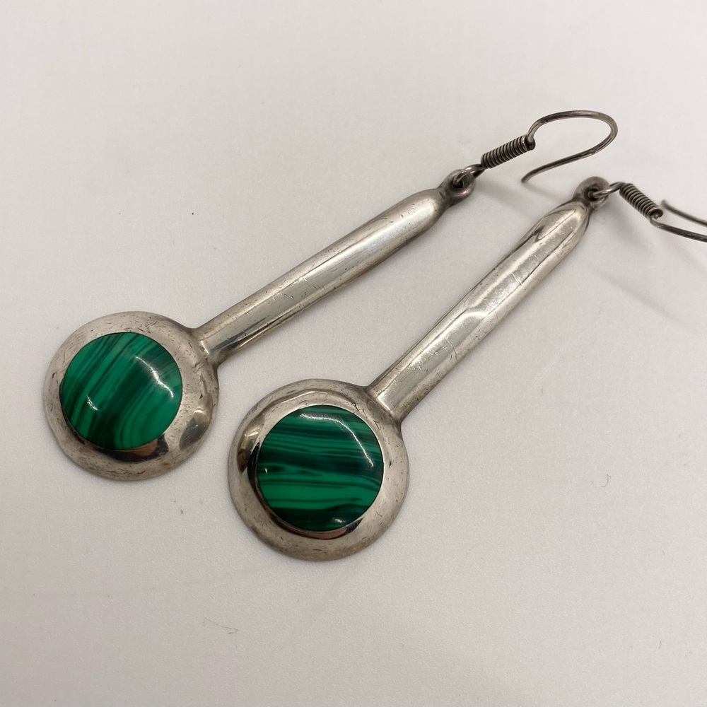 Green Malachite Drop Earrings